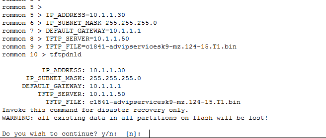 cisco tftpdnld 명령을 찾을 수 없음