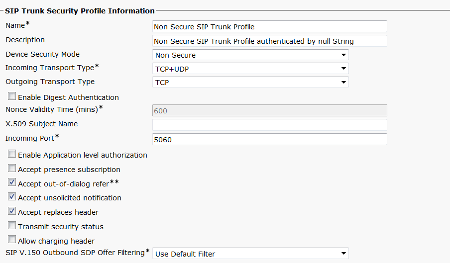 Unity Connection Cucm Sip Trunk Integration