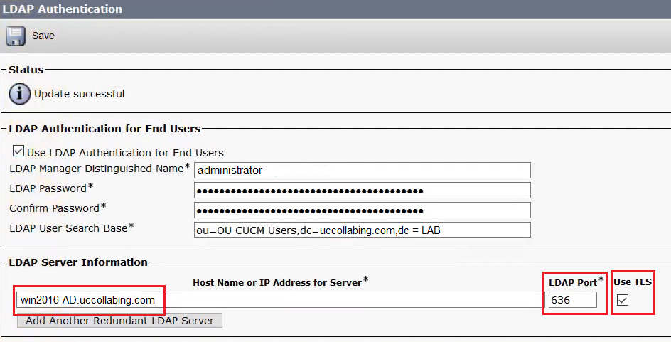 cucm invalid ldap user search base